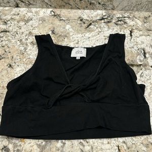 Black tied in the front cropped top